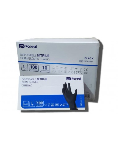 Guante desechable nitrilo s/polvo 3 5 grs  Negro L