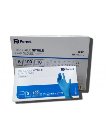 Guante desechable nitrilo s/polvo 3 5 grs  Azul S